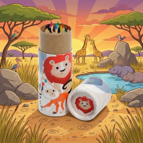Zoo Animals - Colored Pencil Holder