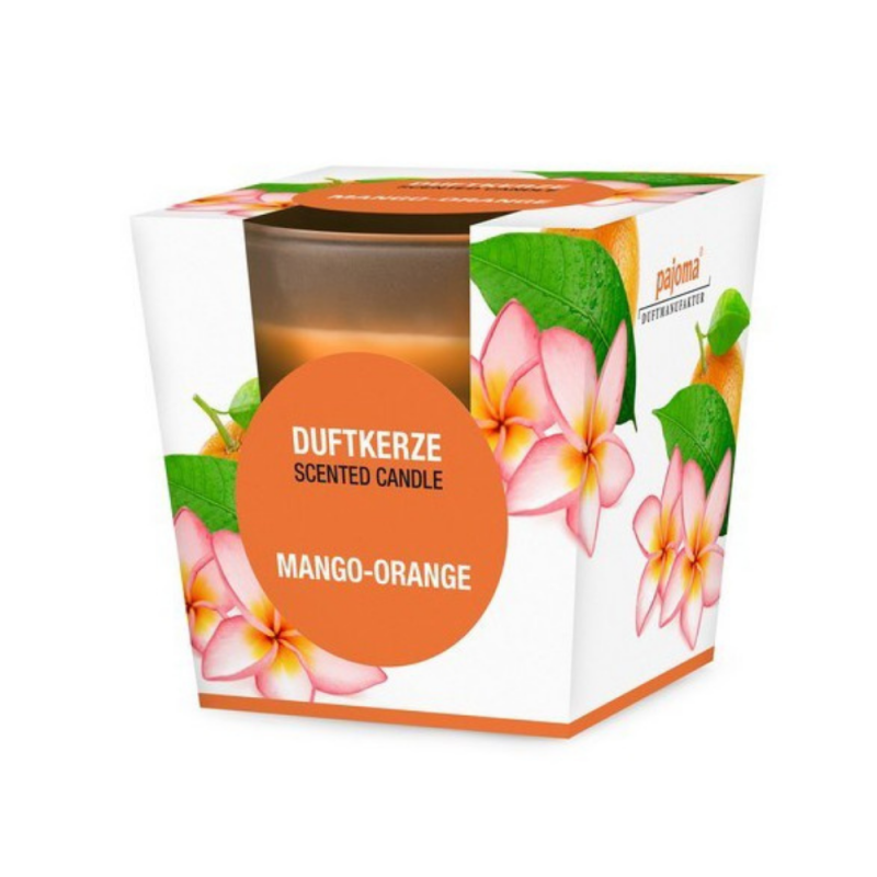 Bougie parfumée en verre - Mangue-Orange