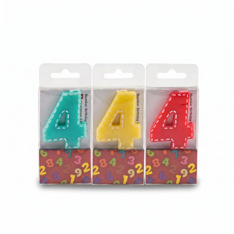 Candela di Compleanno Numero 4 per le tue Feste | Gecodart