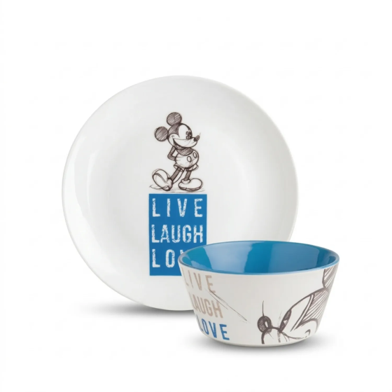 Set Stoviglie Blu Topolino Ciotola e Piatto | Gecodart