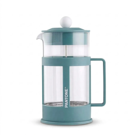 Caffettiera a stantuffo Pantone blu in vetro 1L | Gecodart