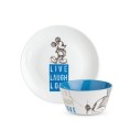 Lot Bol + assiette Mickey - Bleu Lot Bol + assiette Mickey - Bleu