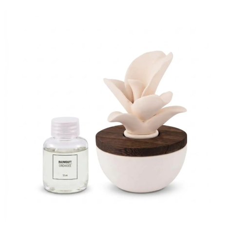 Ceramic Flower Fragrance Diffuser, Orchid Scent