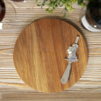 Acacia Wood Cheese and Charcuterie Board with Knife Acacia Wood Cheese and Charcuterie Board with Knife