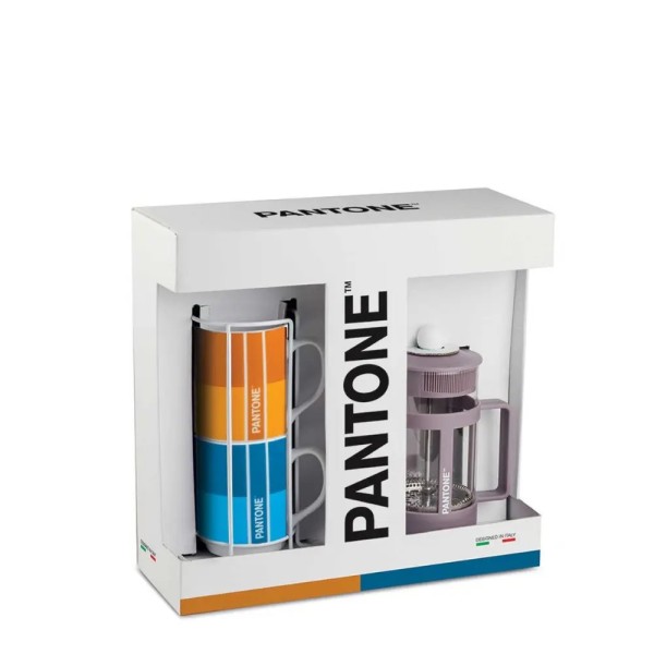 Set of 2 mugs and 1 purple French press