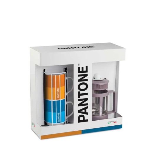 Set of 2 mugs and 1 purple French press