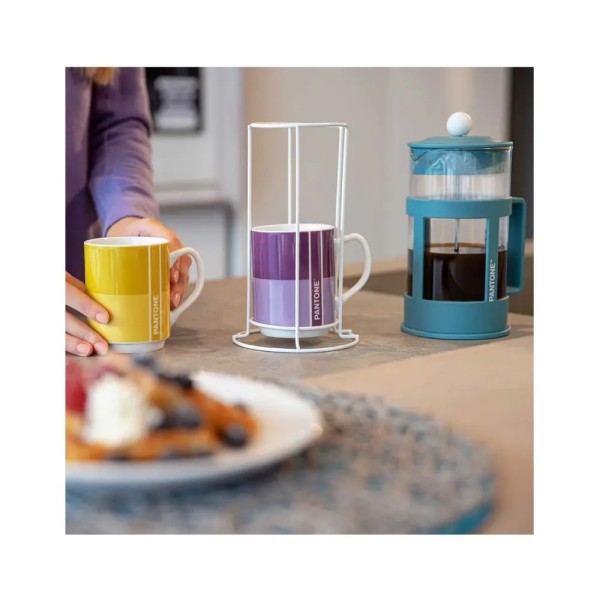 Set of 2 mugs and 1 blue French press