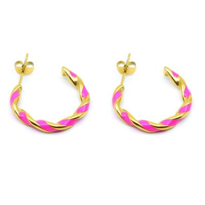 Orecchini in oro rosa neon