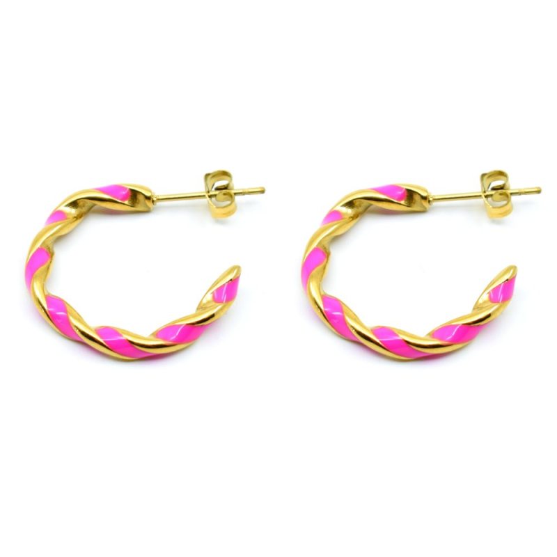 Orecchini in oro rosa neon