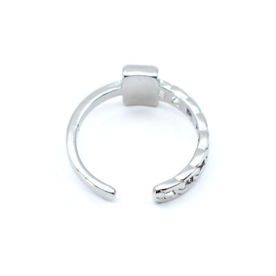 Emaille-Ring, silberweiß, verstellbar