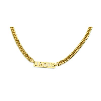 Chain necklace, "AMOUR"...