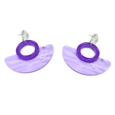 Earrings lilac purple metallic