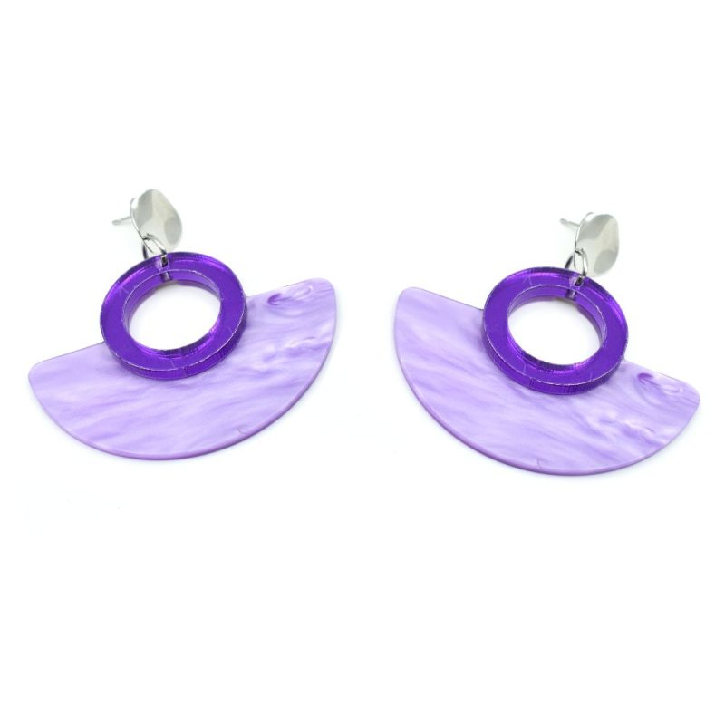 Boucles d’oreilles lilas violet métallique