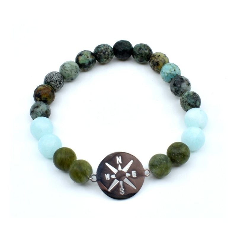 Bracelet pierre naturelle - Vert maya
