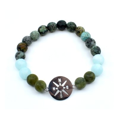 Bracelet pierre naturelle - Vert maya