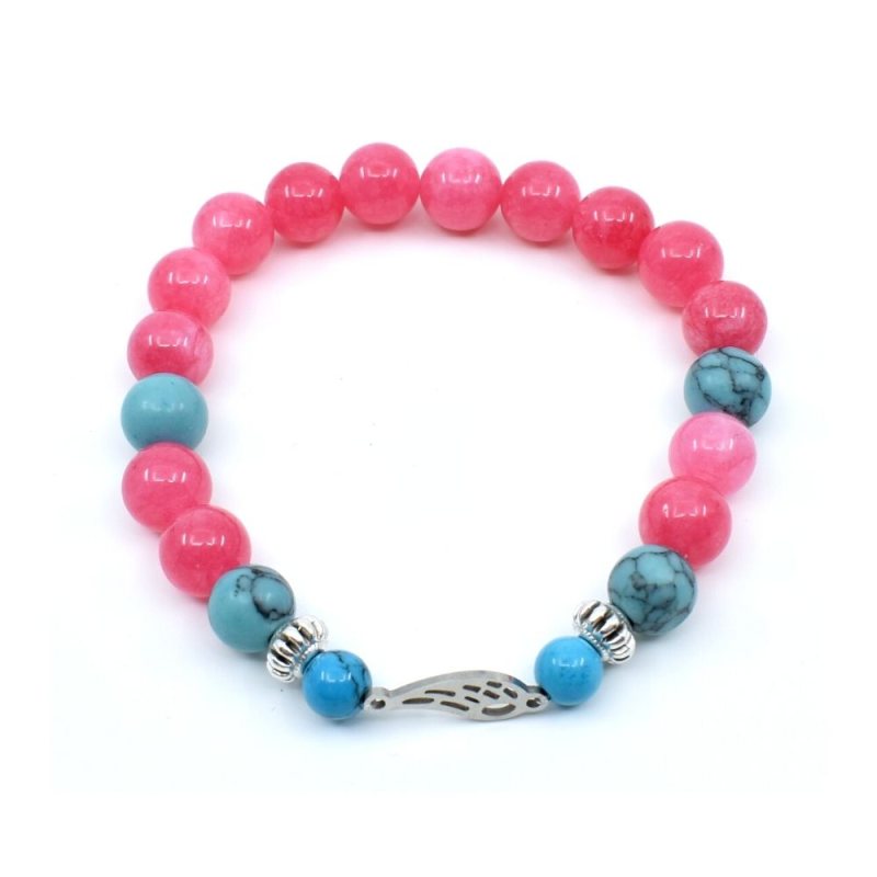 Natural Stone Bracelet - Pink Blue