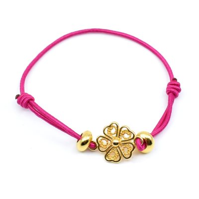 Elastic bracelet Dark pink gold