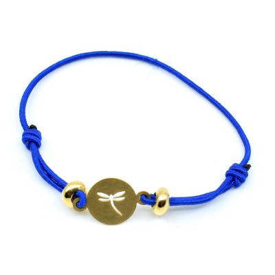 Elastic bracelet blue gold
