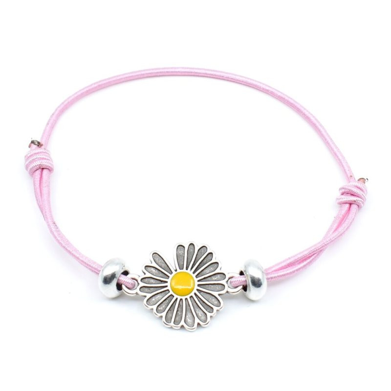 Elastic bracelet light pink silver