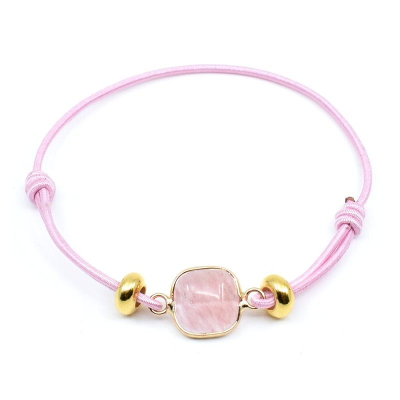 Elastic bracelet light pink gold