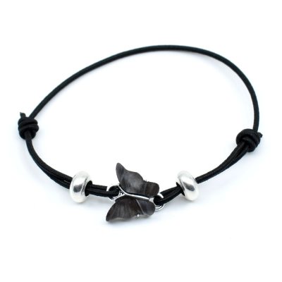 Elastic bracelet Black silver