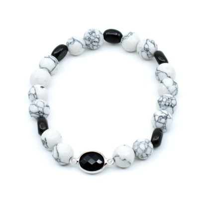 Natural stone bracelet - black and white