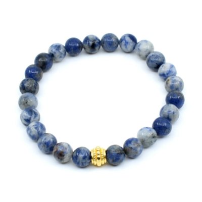 Natural stone bracelet - blue white