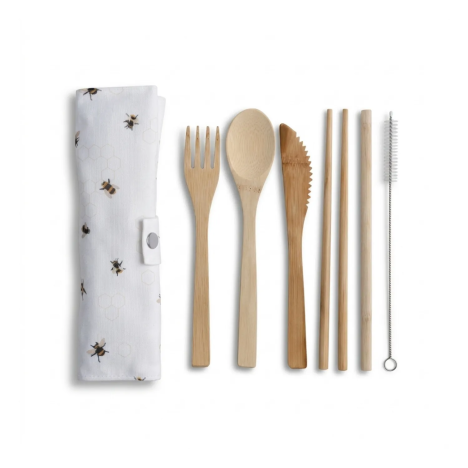 Kit posate riutilizzabili in legno ecosostenibile | GECODART
