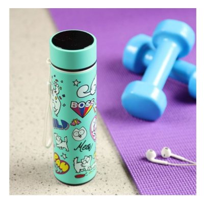 Insulated drinking bottle with digital thermometer, Simon's Cat