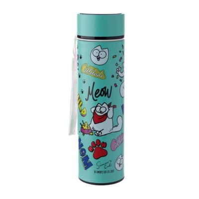 Insulated drinking bottle with digital thermometer, Simon's Cat