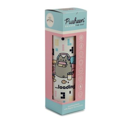 Isothermische Trinkflasche mit Digitalthermometer, Katze Videospiel