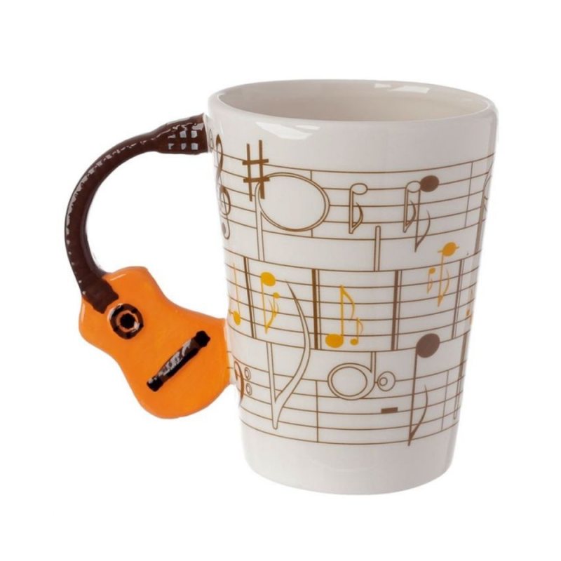 Musical sheet music mug - Orange guitar