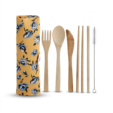 Bambus-Besteckset und Blumen-Etui | GECODART