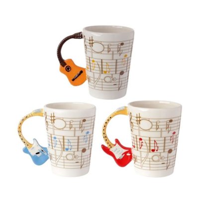 Mug partitions musicales - Guitare rouge