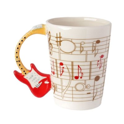 Mug partitions musicales - Guitare rouge