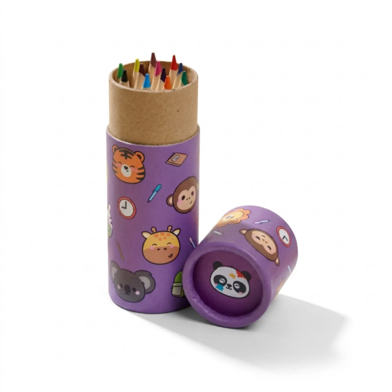 Tubo matite animali selvatici con 12 colori | GECODART