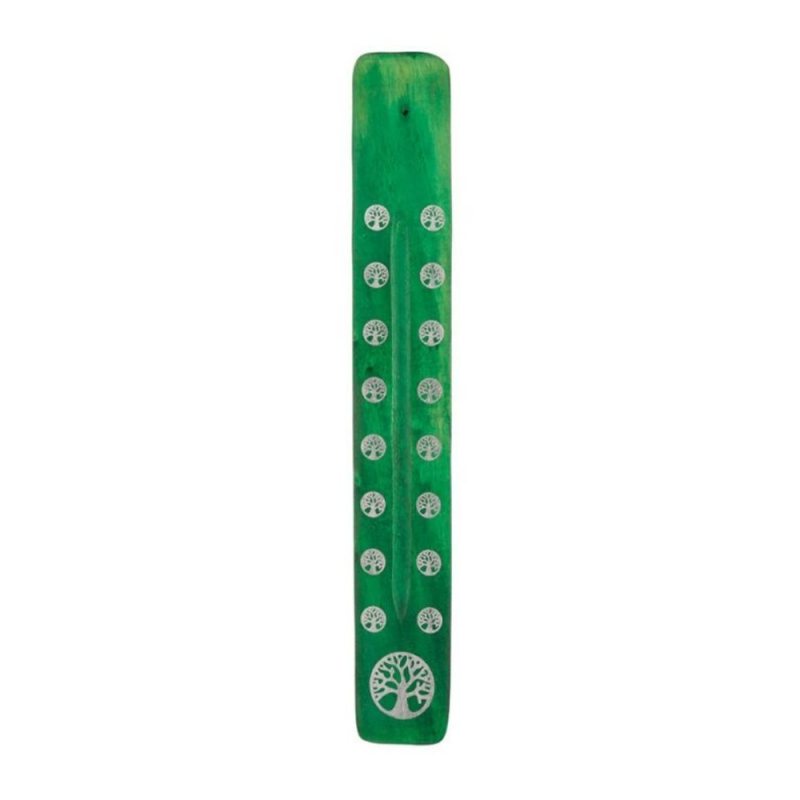Wooden incense holder - Green color