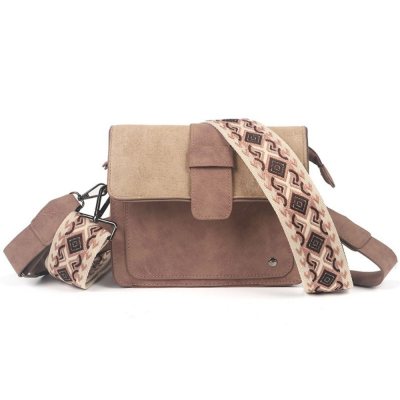 Gingham shoulder bag - Natural
