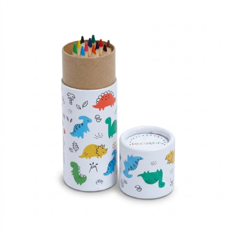 Dinosaur Colored Pencil Holder with 12 Pencils Included