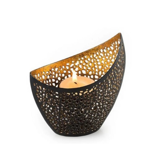 Design in metallo dorato - portacandele decorativo