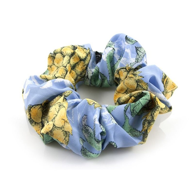 Blue pineapple scrunchie / hair elastic