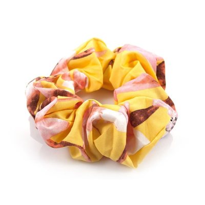 Yellow floral scrunchie / hair elastic