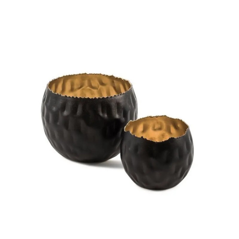 Set in metallo dorato - portacandele decorativo Set in metallo dorato - portacandele decorativo