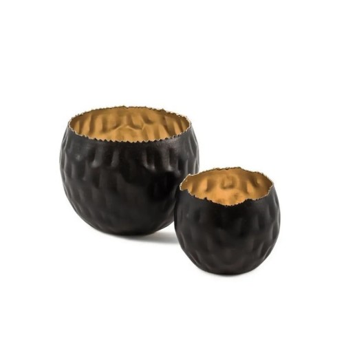 Portacandele decorativo - Set in metallo dorato
