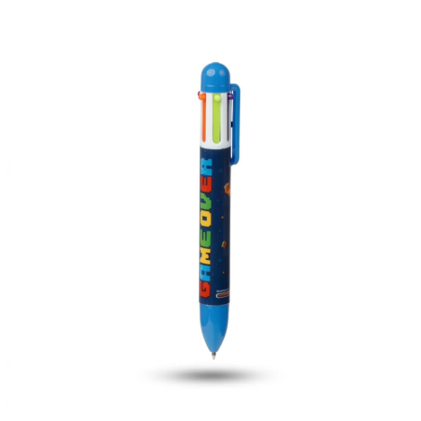 Le Stylo Bille 6 Couleurs Bleu Design Game Over | GECODART