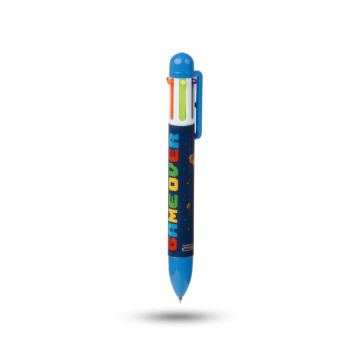Penna a Sfera 6 Colori Blu Design Game Over | GECODART