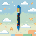 Penna a Sfera 6 Colori Game Over - Accessorio Videogiochi Blu