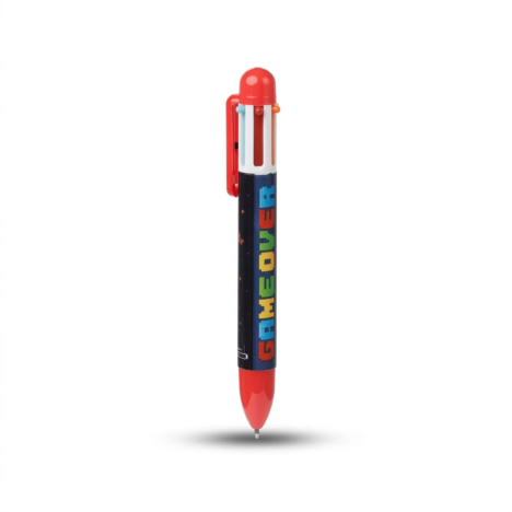 Penna a Sfera 6 Colori Design Rosso Game Over | GECODART