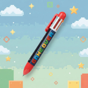 Penna a Sfera 6 Colori Design Rosso Game Over | GECODART