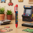 6-Color Ballpoint Pen Game Over - Red Video Game Accessory